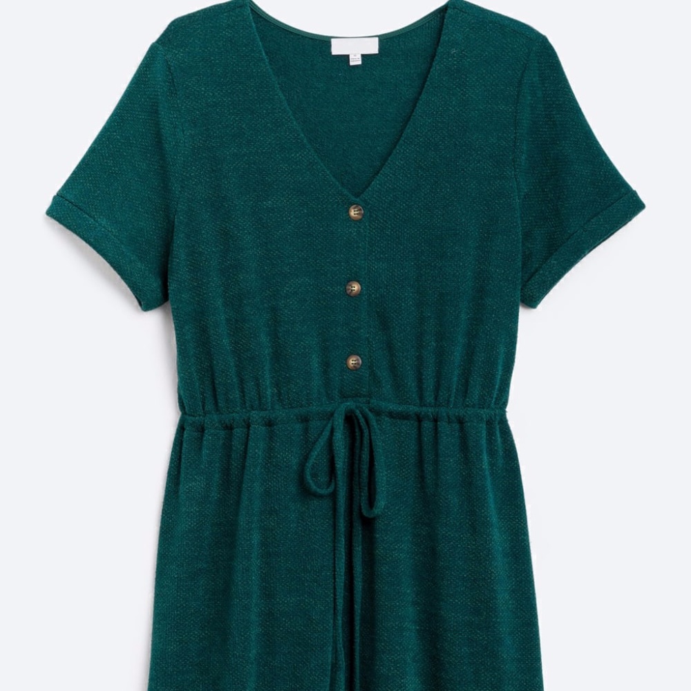 Green Knit Textured Dress